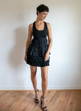 Darlene Ruffle Mini Skirt In Black