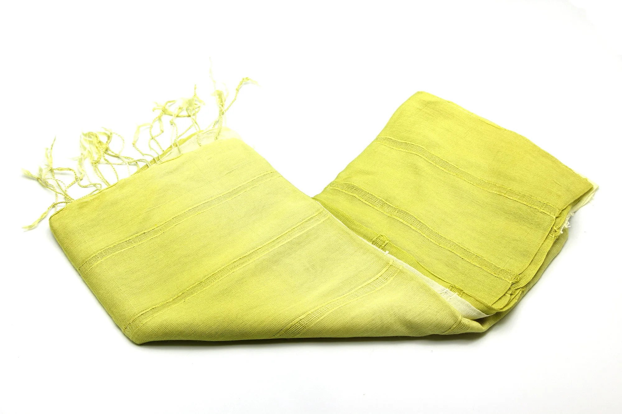 100% Fair Trade Thai Ribbon Style Scarf Shawl Lime