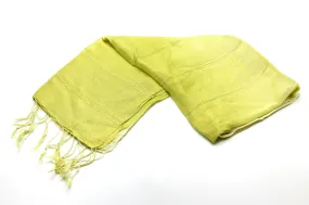 100% Fair Trade Thai Ribbon Style Scarf Shawl Lime