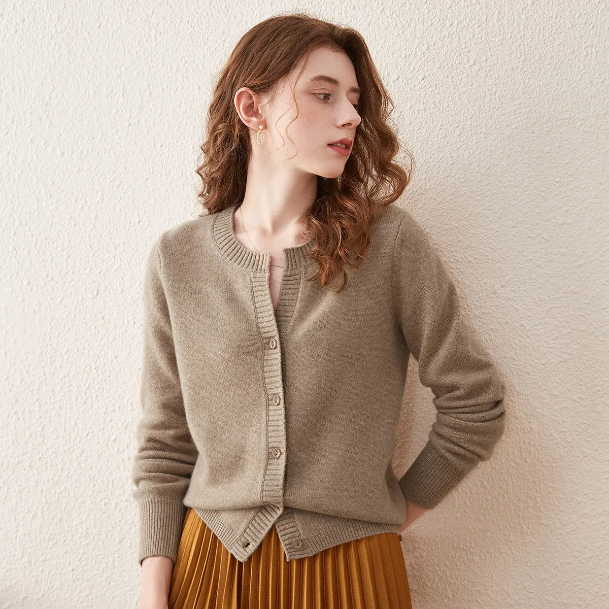 100% Wool Women's Cardigan Sweater