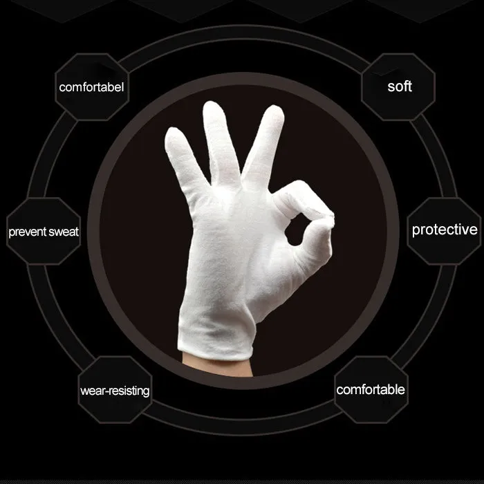 12 Pairs Pure Cotton Working Gloves, Medium Thick Size：XL