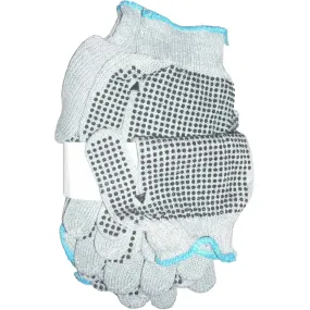 12 pr Gray Knit Gloves w Dots OSFA 1 Dozen Gloves