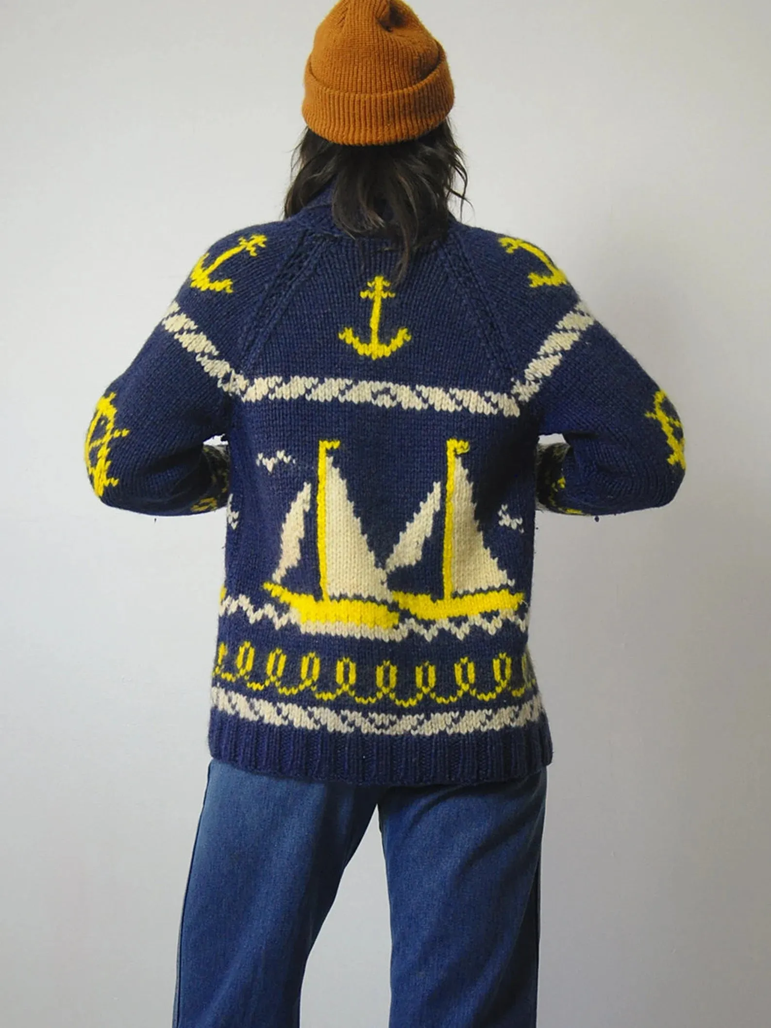 1950's Nautical Wool Cowichan Cardigan