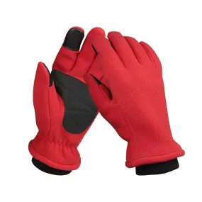 1pair Rocker Fleece Winter Warm Anti-Slip Gloves Outdoor Riding Sports Gloves, Size: M(Red)