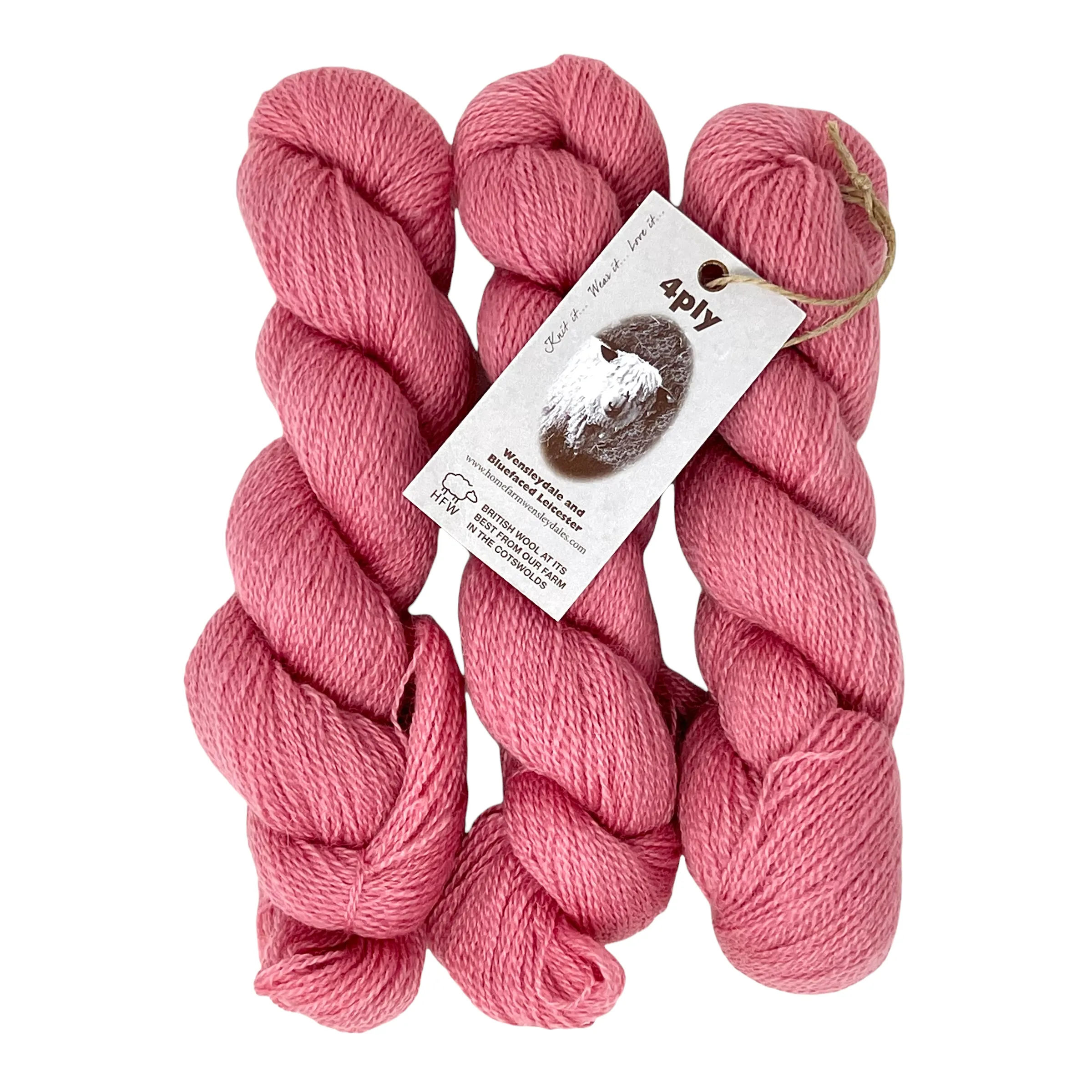 4ply (Fingering/Sports Weight) 50g (1.76 oz): Rare Breed Wensleydale and Bluefaced Leicester Arlescote Blush