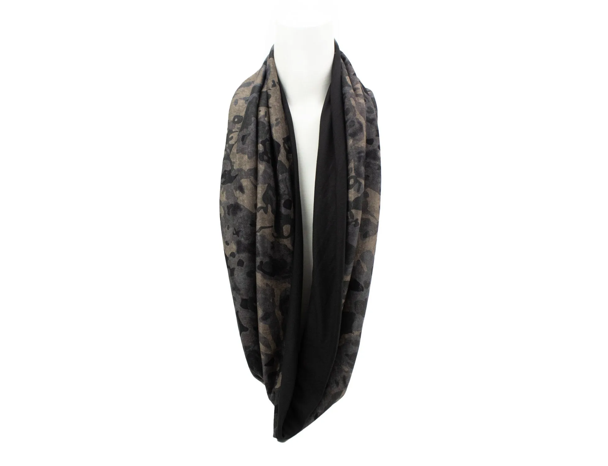 Abstract Floral Camouflage Sweater Knit Infinity Scarf