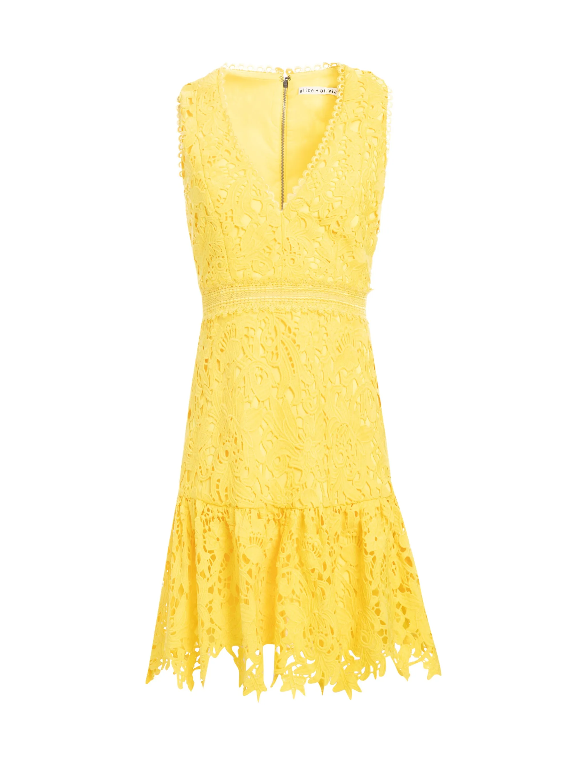 ALICE   OLIVIA - Marleen Gathered Fit Flare Dress in Sun