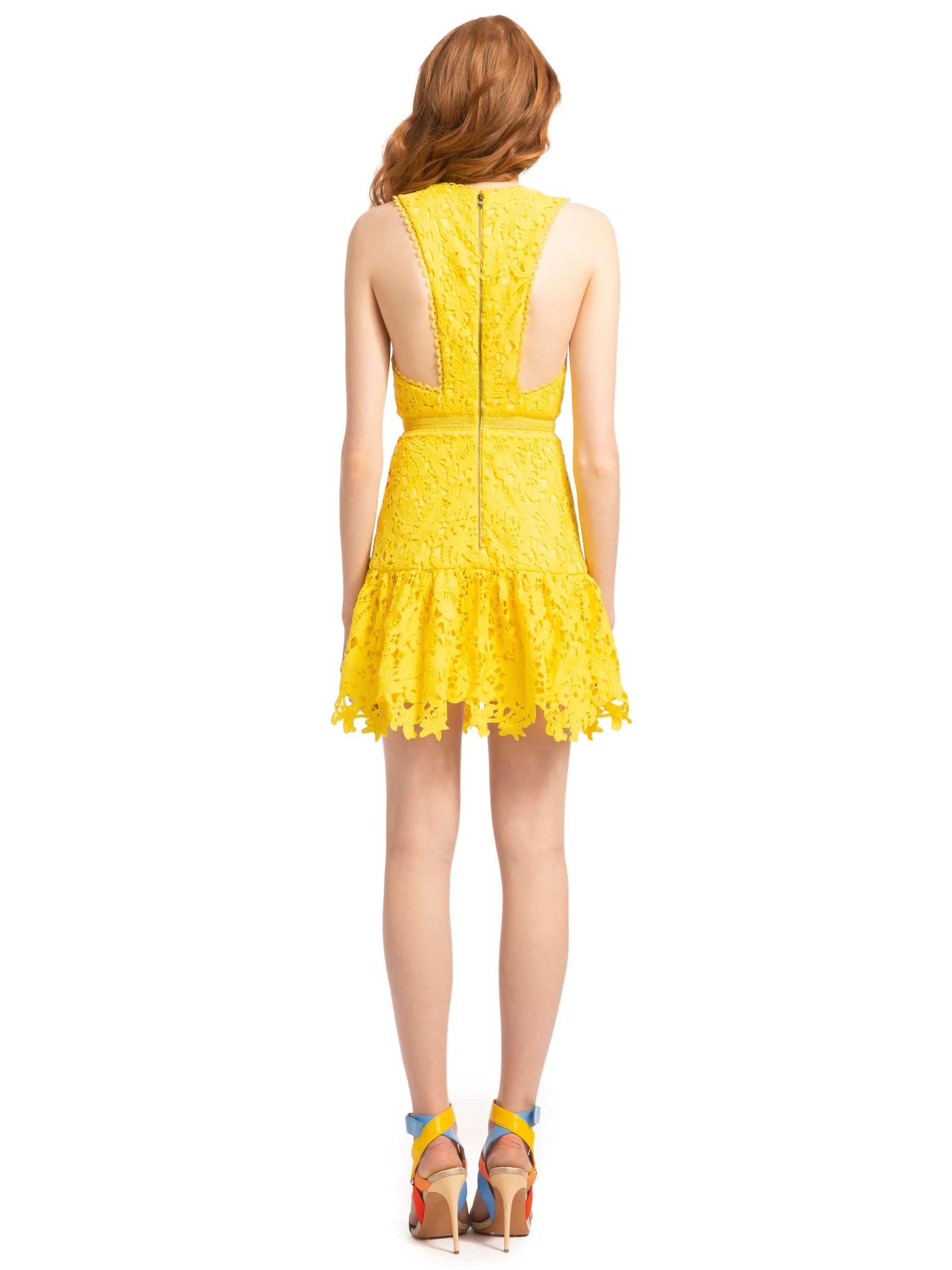 ALICE   OLIVIA - Marleen Gathered Fit Flare Dress in Sun