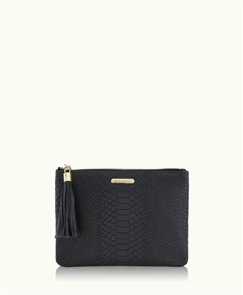 All In One Black Python Clutch