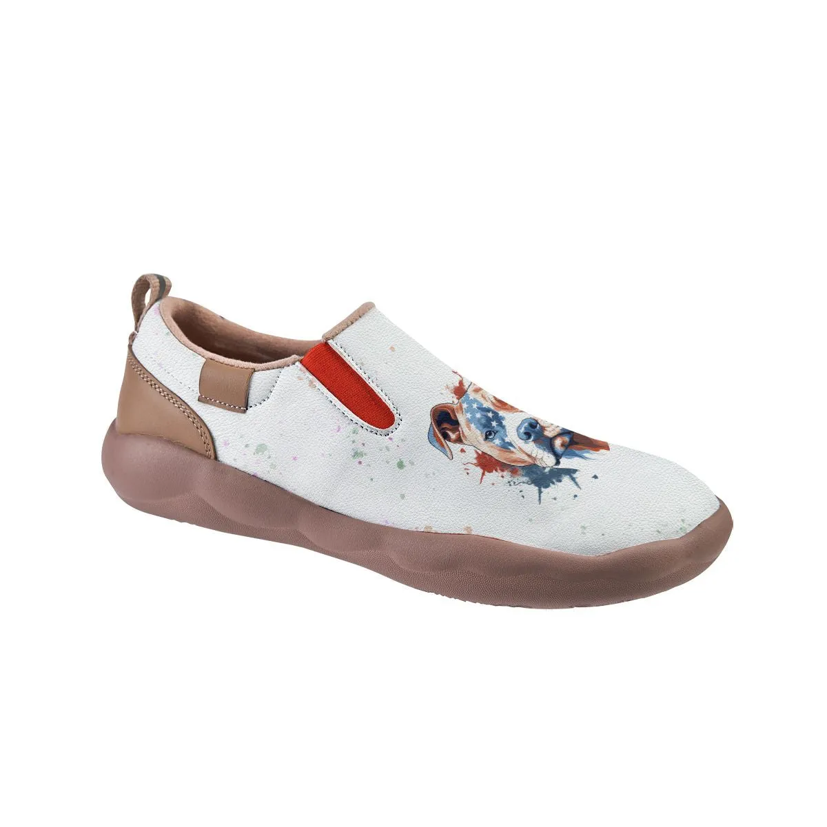 American Flag Pug Dog Slip On