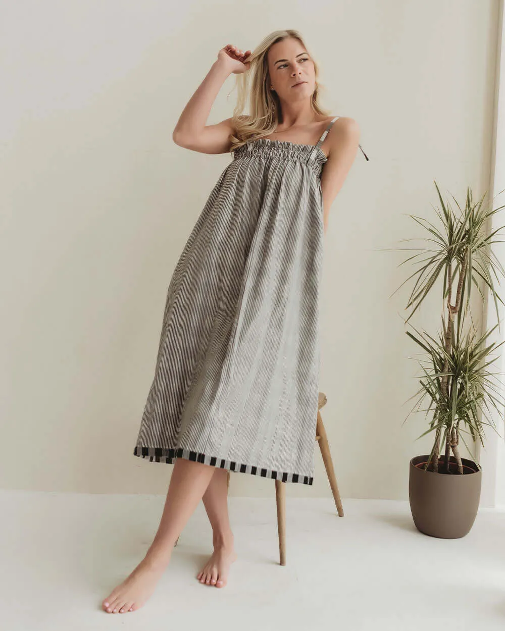 Anna Reversible Check Tie Dress Skirt