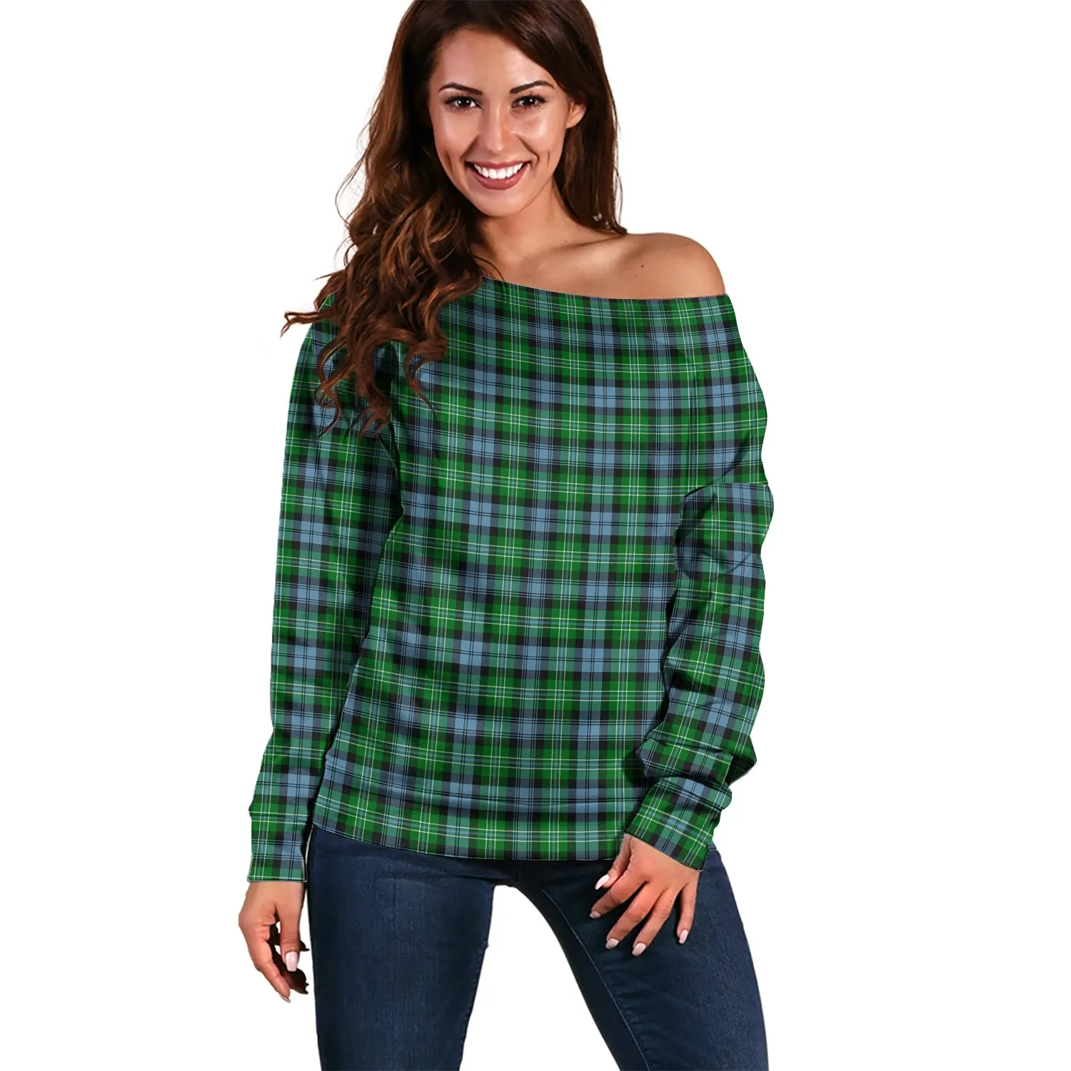 Arbuthnot Ancient Tartan Off Shoulder Women Sweater