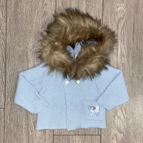 AW22 Meia Pata Baby Blue Faux Fur Cardigan