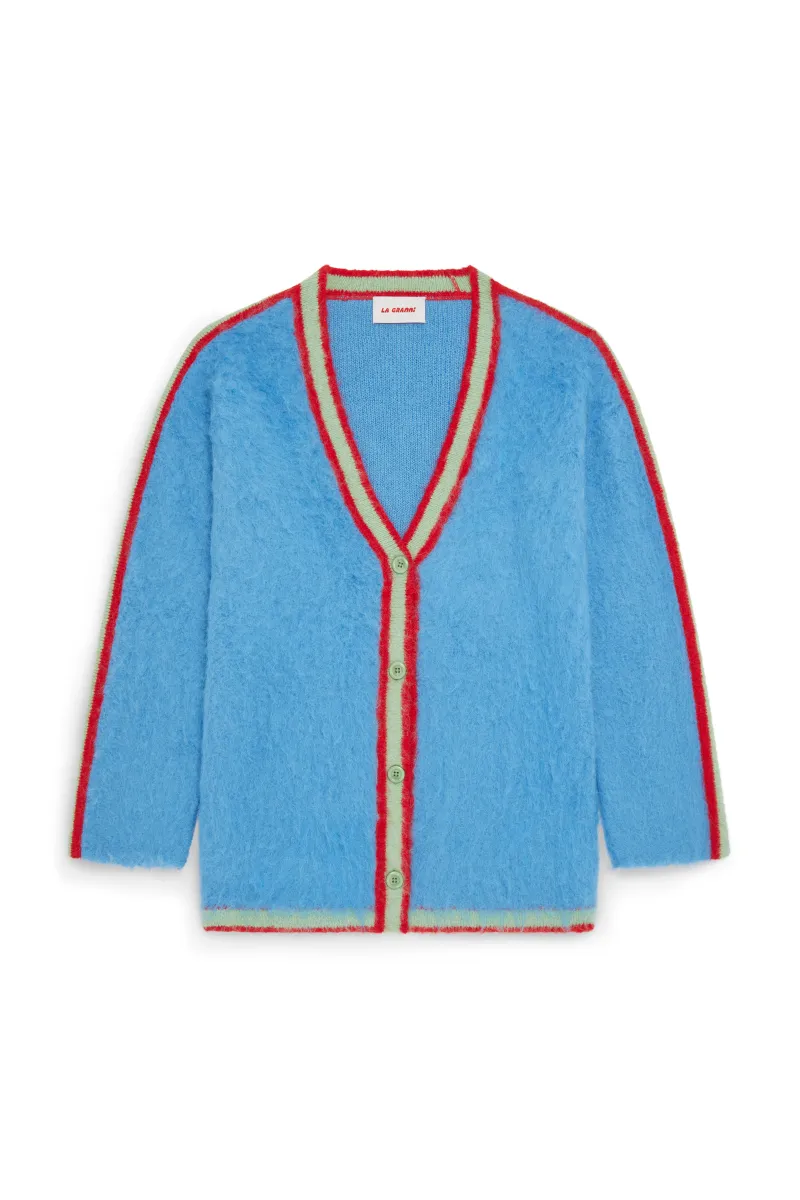 BABY BLUE OVERSIZED MULTICOLORED SURI CARDIGAN