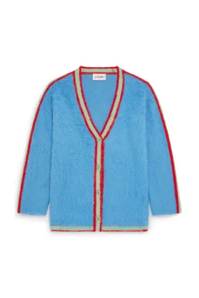 BABY BLUE OVERSIZED MULTICOLORED SURI CARDIGAN