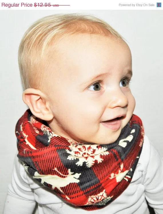 Baby/Toddler infinity scarf, plaid scarf, soft baby scarf, trendy baby scarf, infinity scarf, reindeer infinity scarf, unisex t