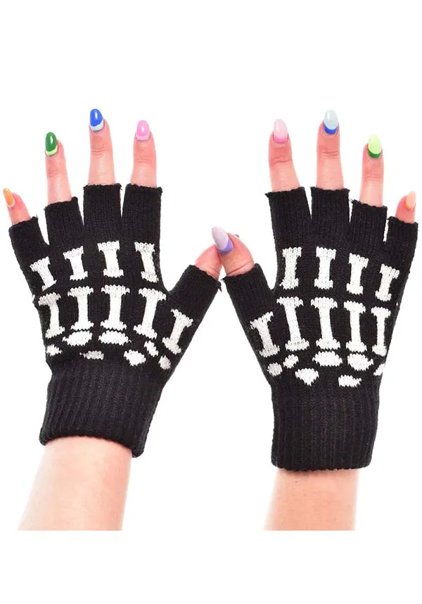 BGS [Black/White] | FINGERLESS GLOVES