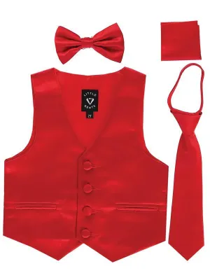 Boys Red Satin Vest Set (3-6M to 14)