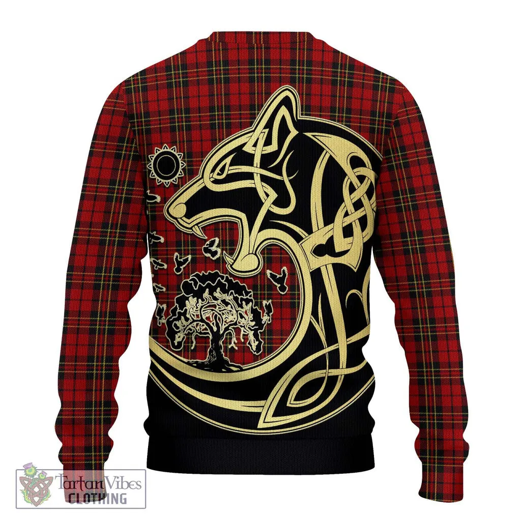 Brodie Tartan Ugly Sweater with Family Crest Celtic Wolf Style