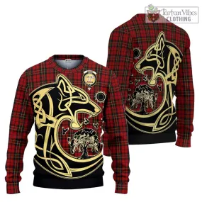 Brodie Tartan Ugly Sweater with Family Crest Celtic Wolf Style