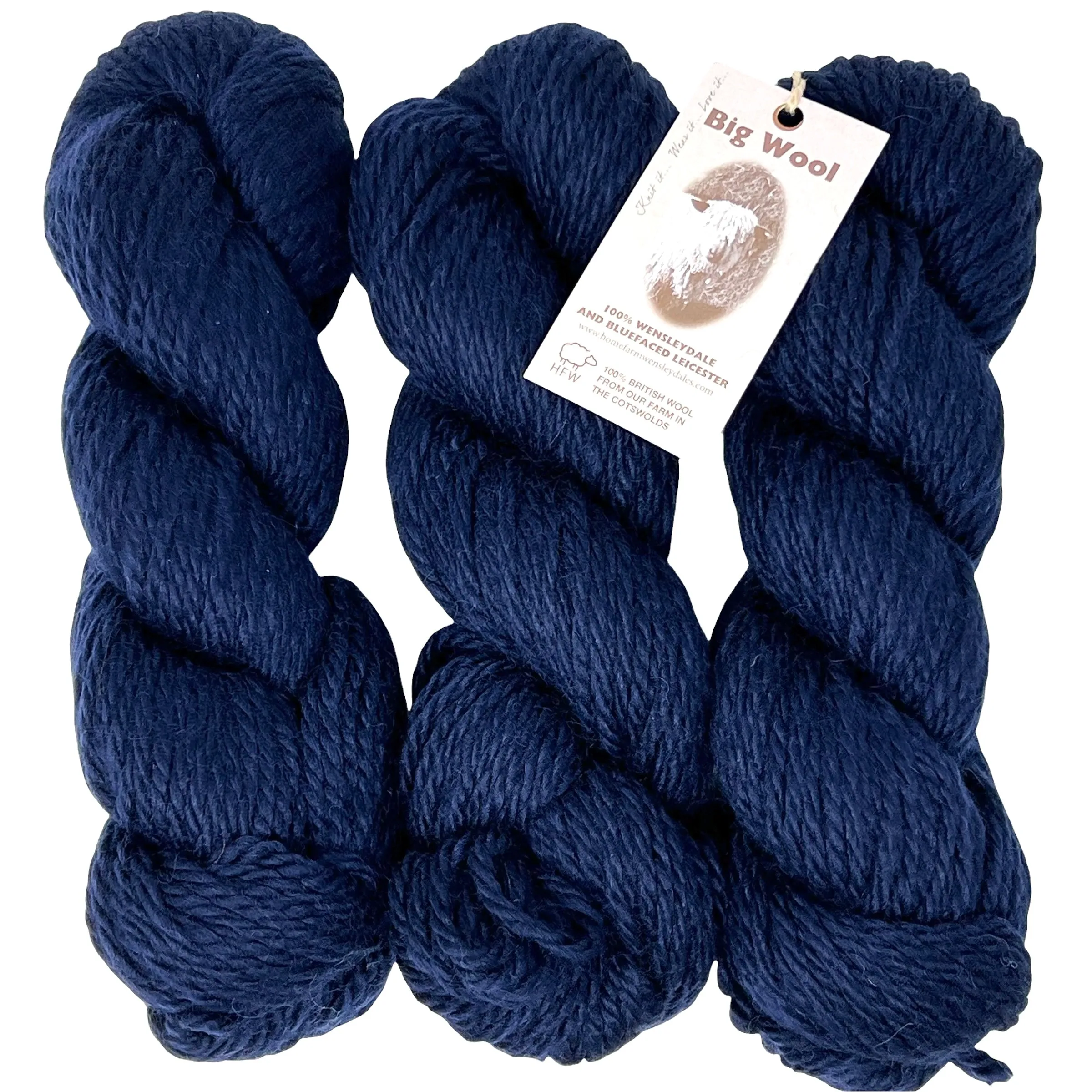 Bulky Wool 100g (3.52 oz): Rare Breed Wensleydale and Bluefaced Leicester Millhouse Blue