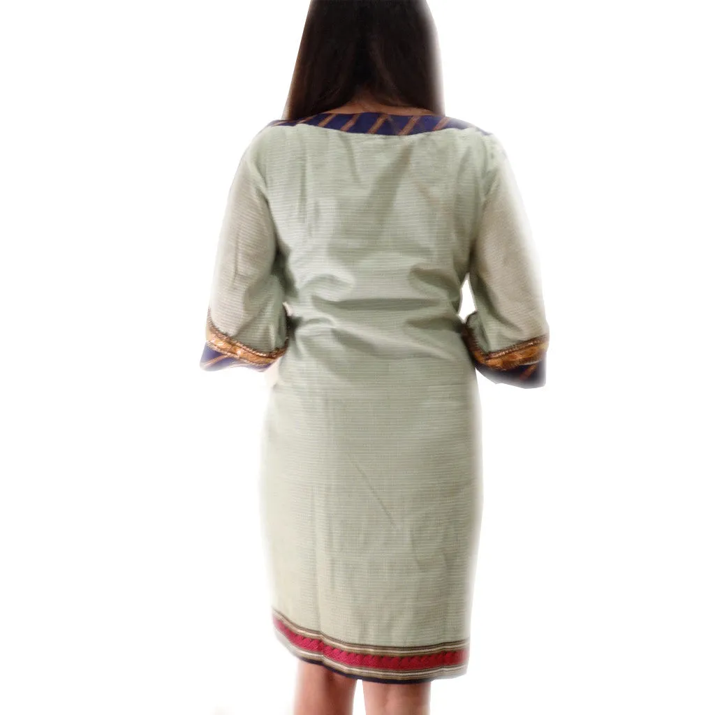 Calcutta Classic Boat Neck Silk Dress