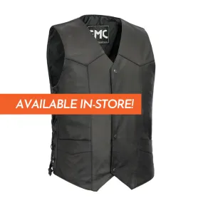 Carbine Men's Western Style Leather Motorcycle Vest