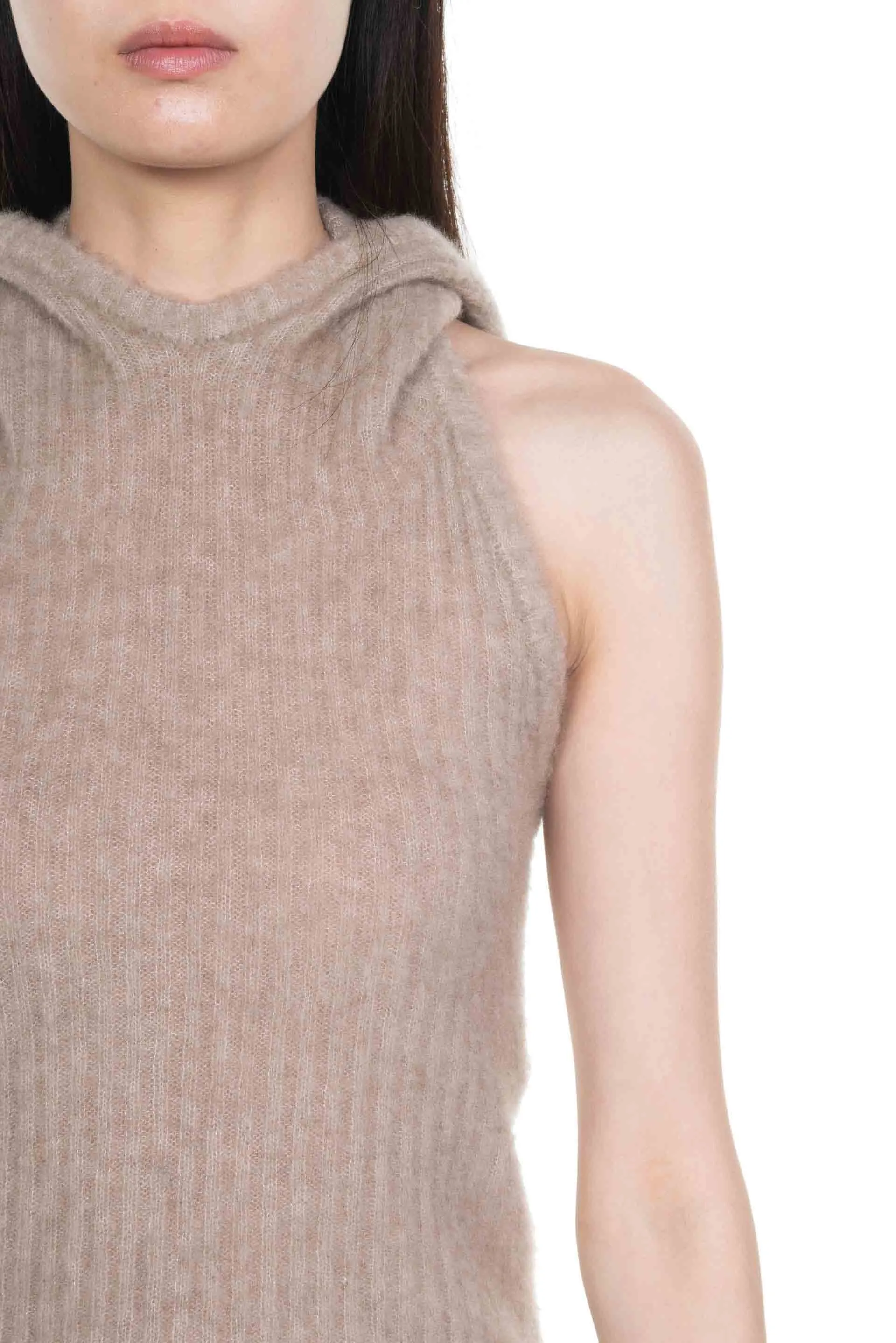 Cashmere Hooded Knitted Tank