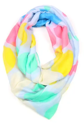 Circle Scarf / Yellow Green Pink & Blue / Unisex