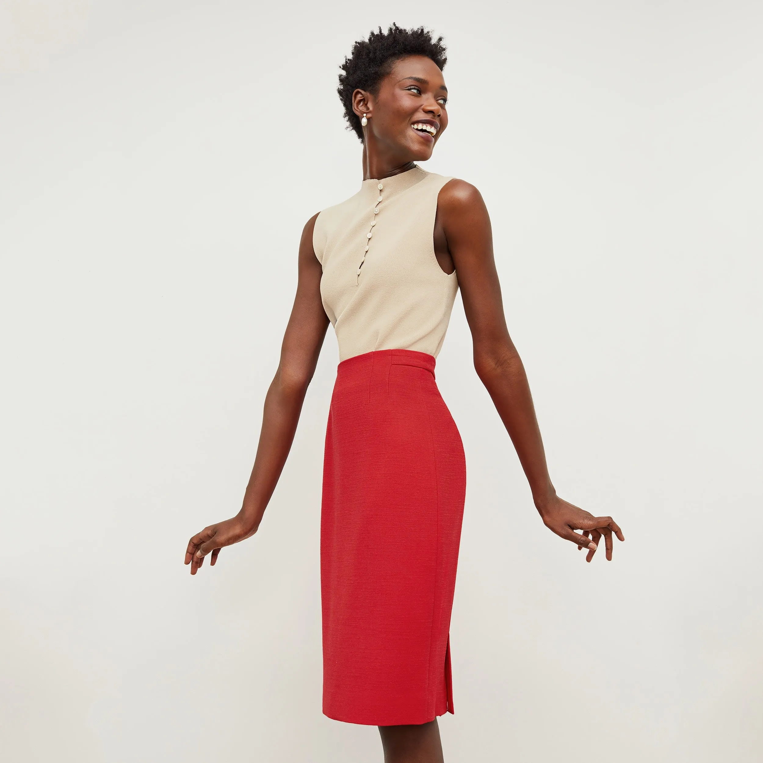 Cobble Hill Skirt - Slubbed Weave :: Poppy