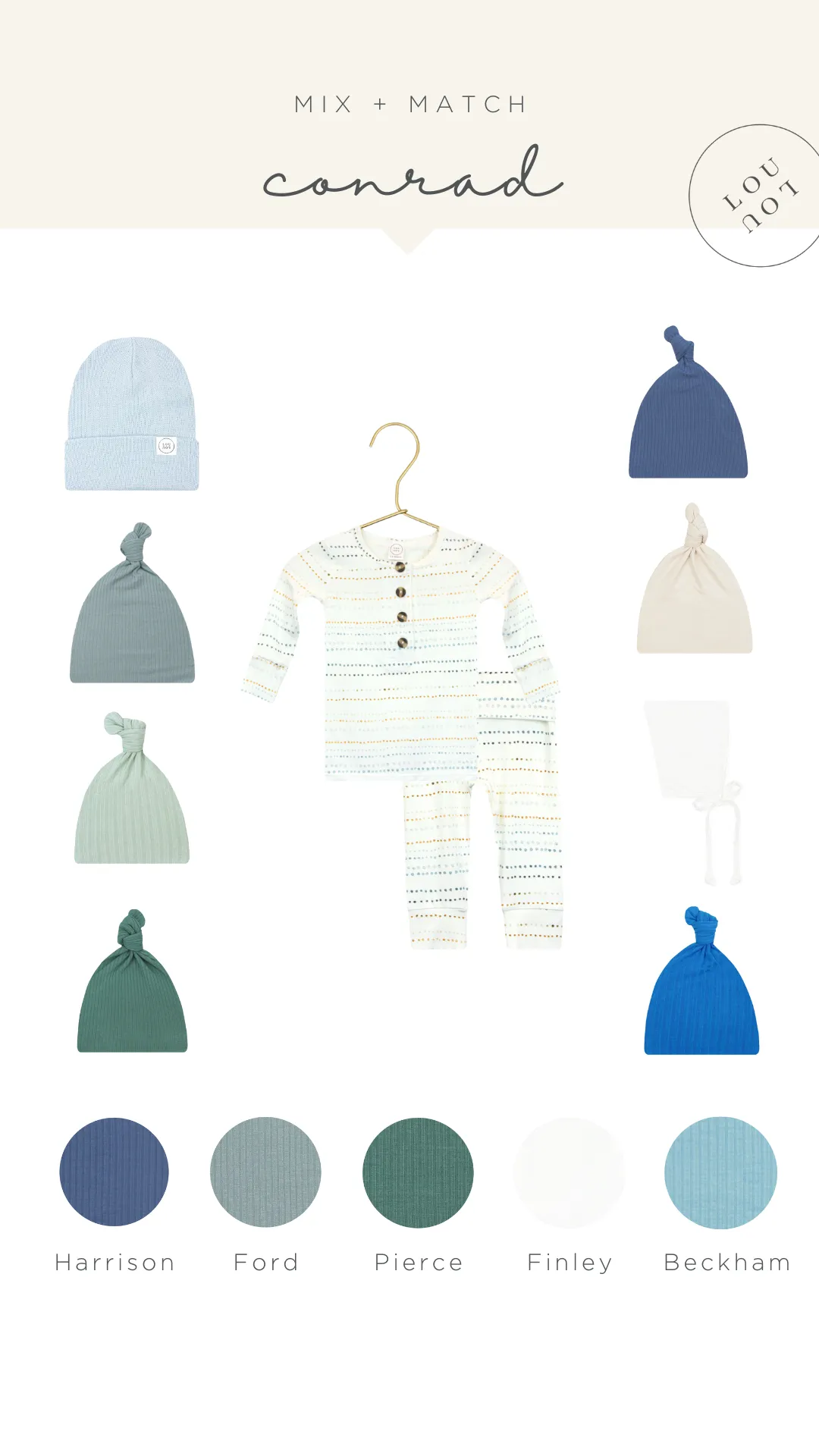 Conrad Newborn Hat Bundle (Top   Bottom)