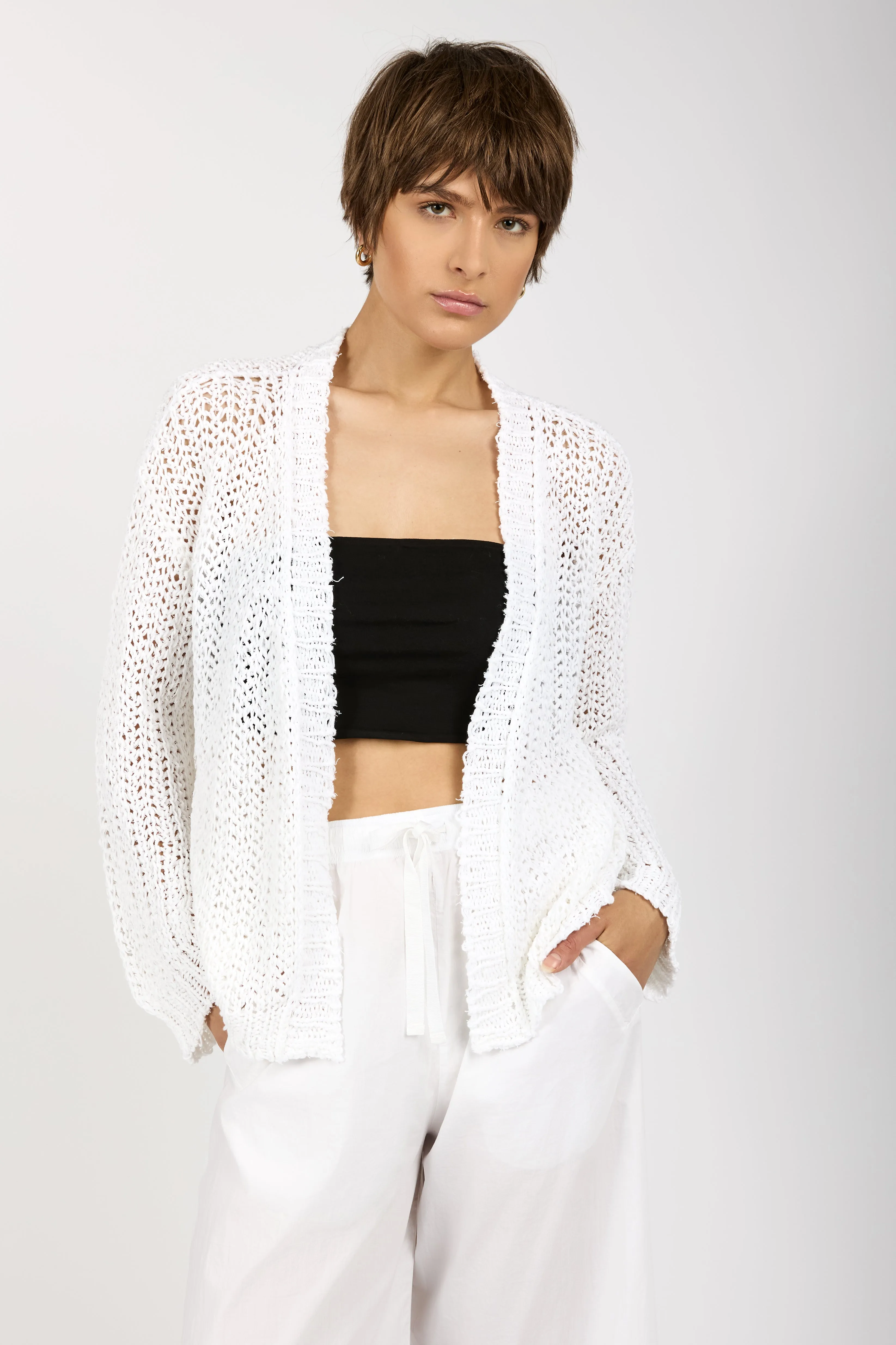 Cotton Cardigan in White