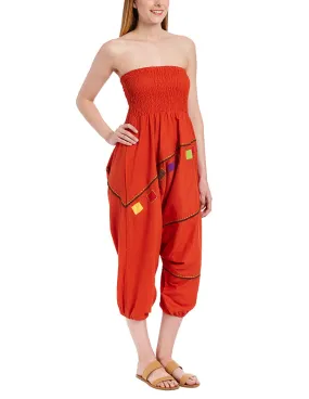 Cotton Strapless Jumper/Harem Pants