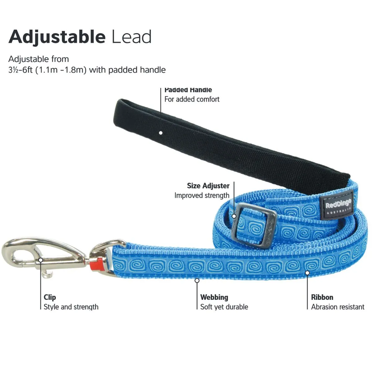 Daisy Chain Turquoise Dog Leash