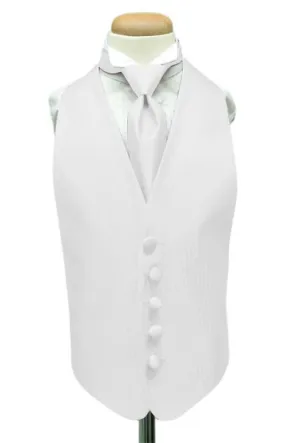 Diamond White Herringbone Kids Tuxedo Vest