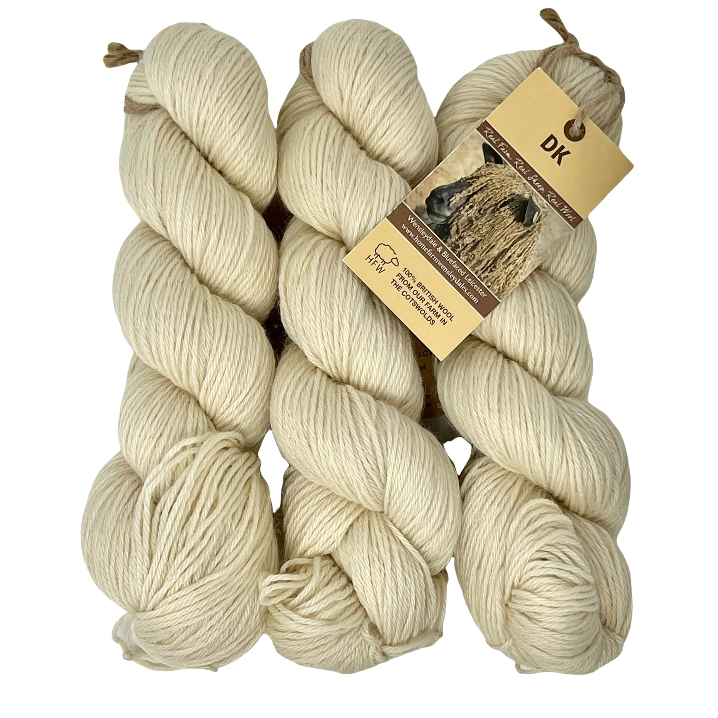 DK (8 Ply/Light Worsted)  300g (10.58 oz) Rare Breed Wensleydale and Bluefaced Leicester Natural