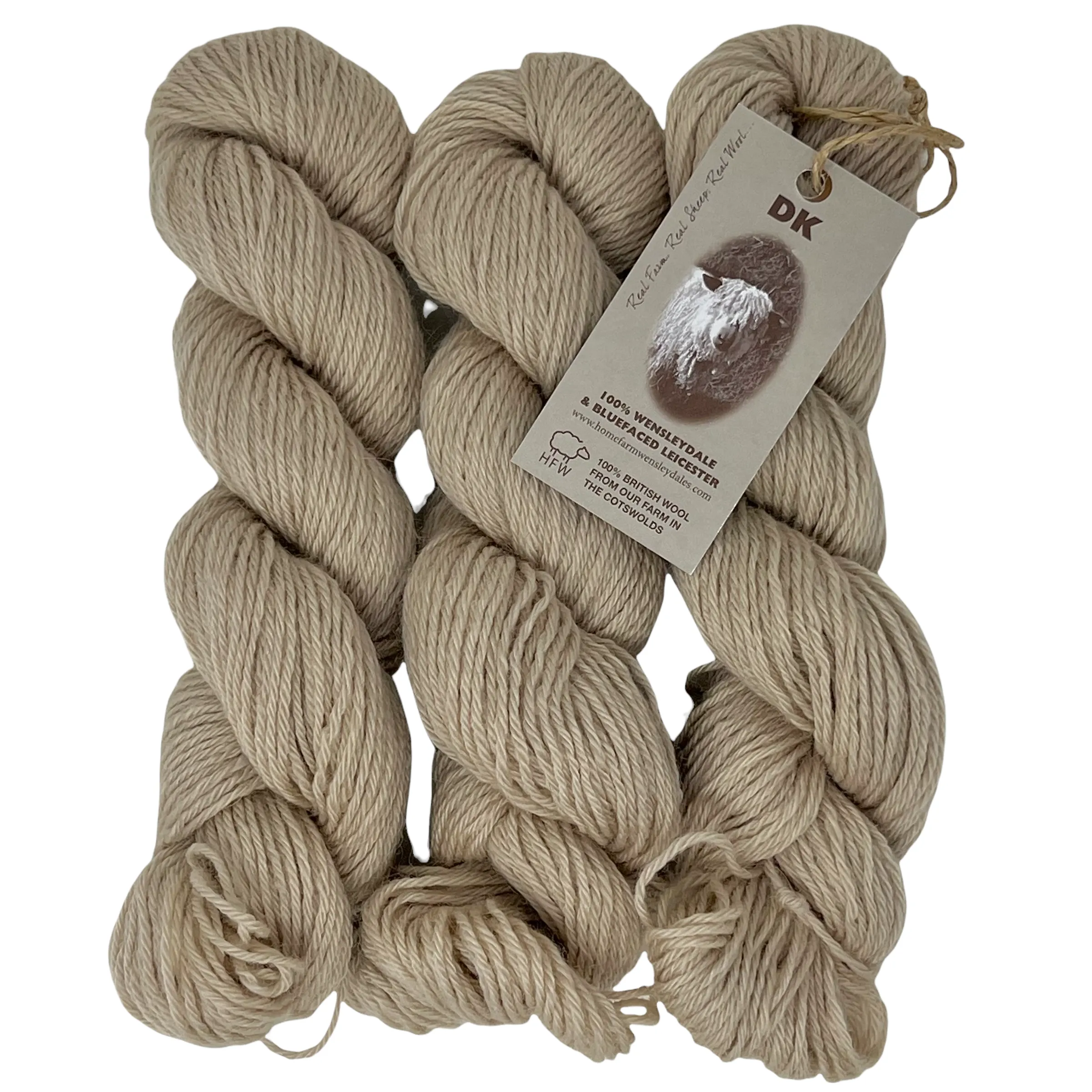 DK (8 Ply/Light Worsted) 50g (1.76 oz) Rare Breed Wensleydale and Bluefaced Leicester Cotswold Stone