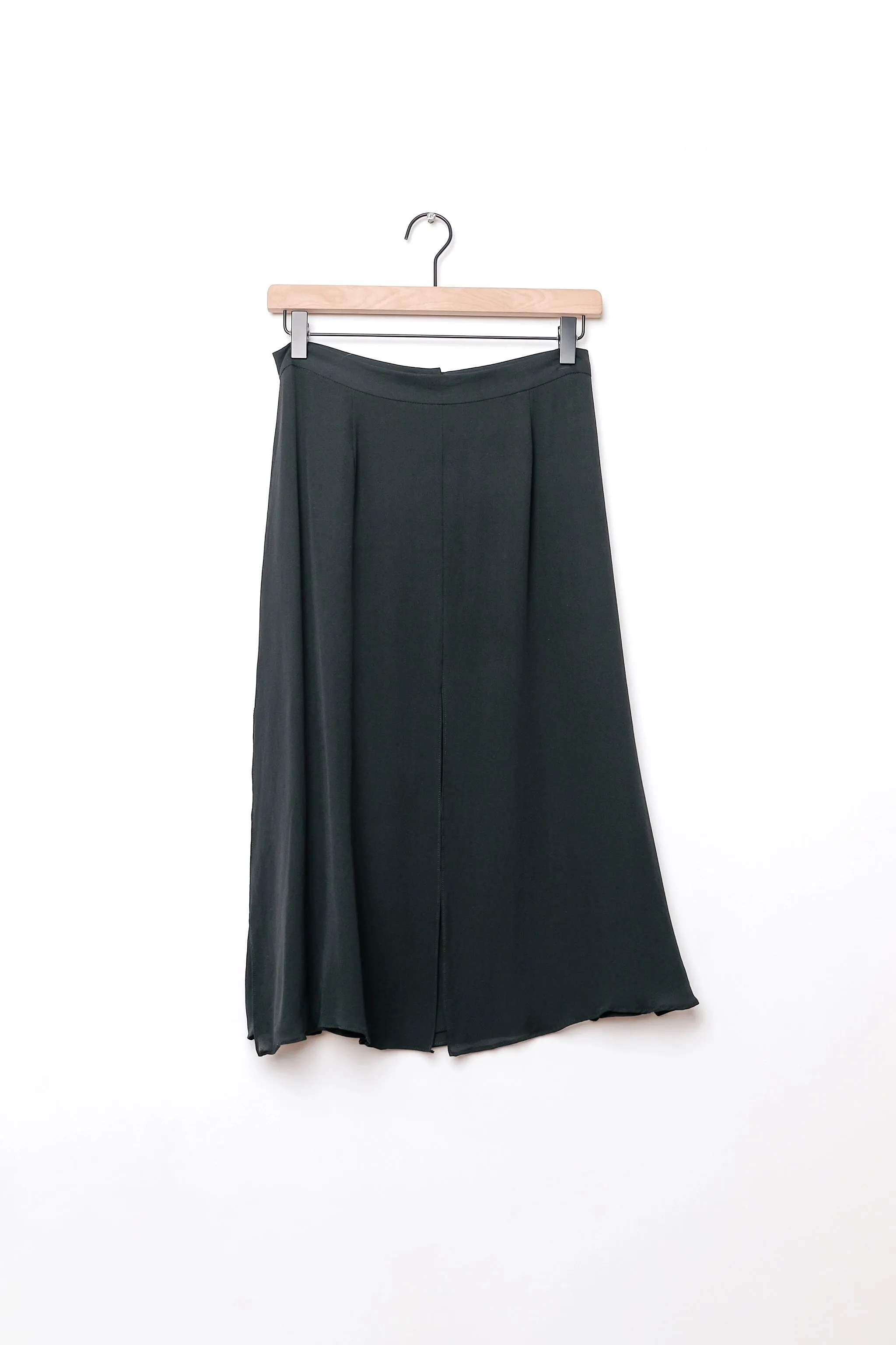 Doncaster Silk Black Knee Length Skirt US 6 M, 90's