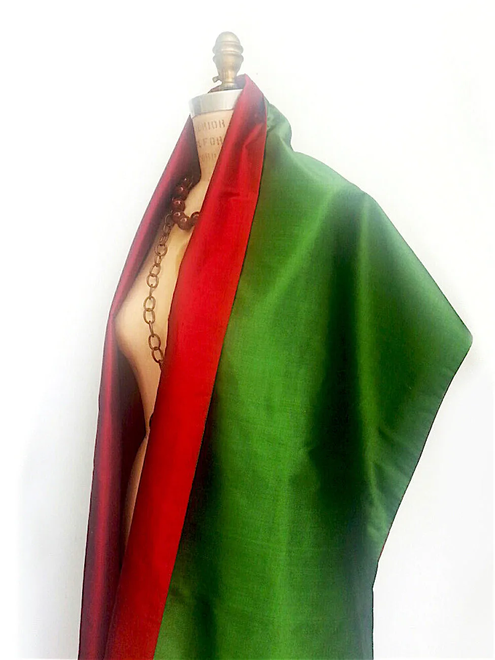 Double Sided Evening Shawl Brick Verde