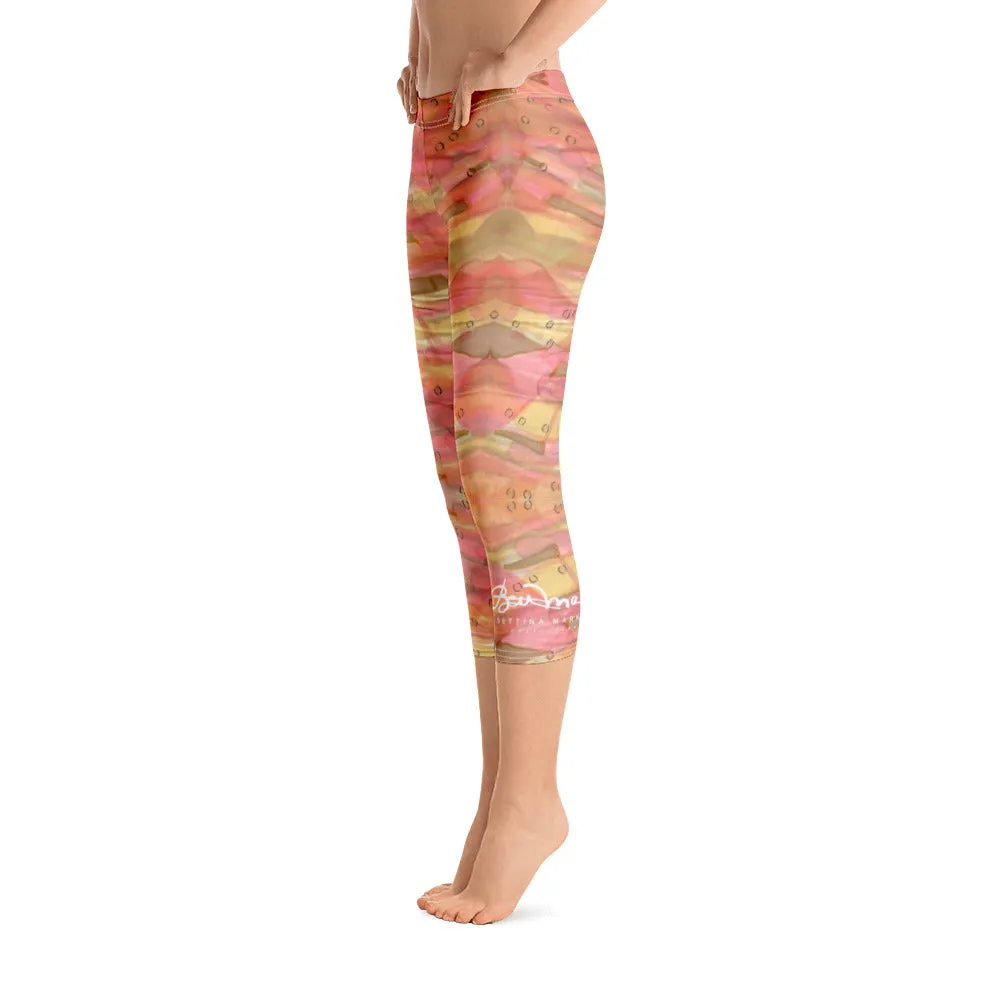 Dreamy Floral Capri Leggings