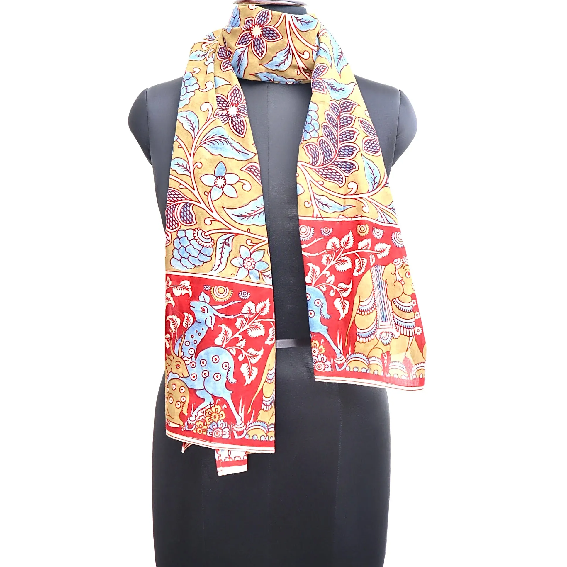 Elephant Grove - Limited Edition Hand Painted Cotton Scarf(HS0025)