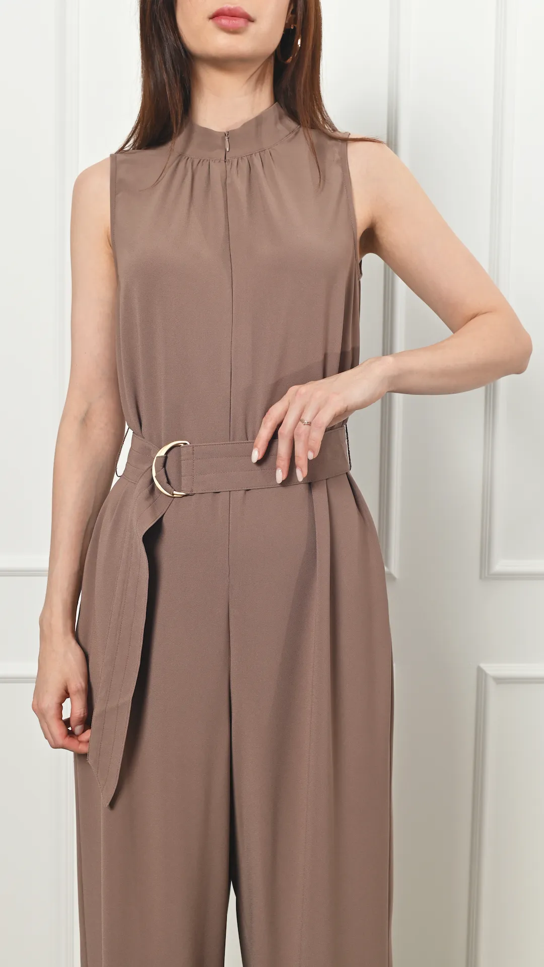 Ella High-Neck Belted Jumpsuit