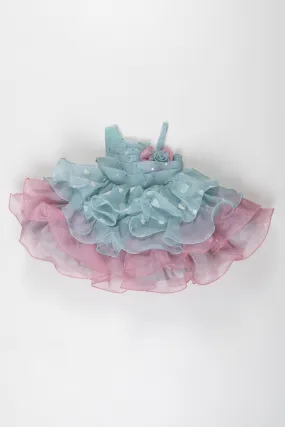 Enchanted Twilight Ruffle Frock: A Celestial Celebration for Girls