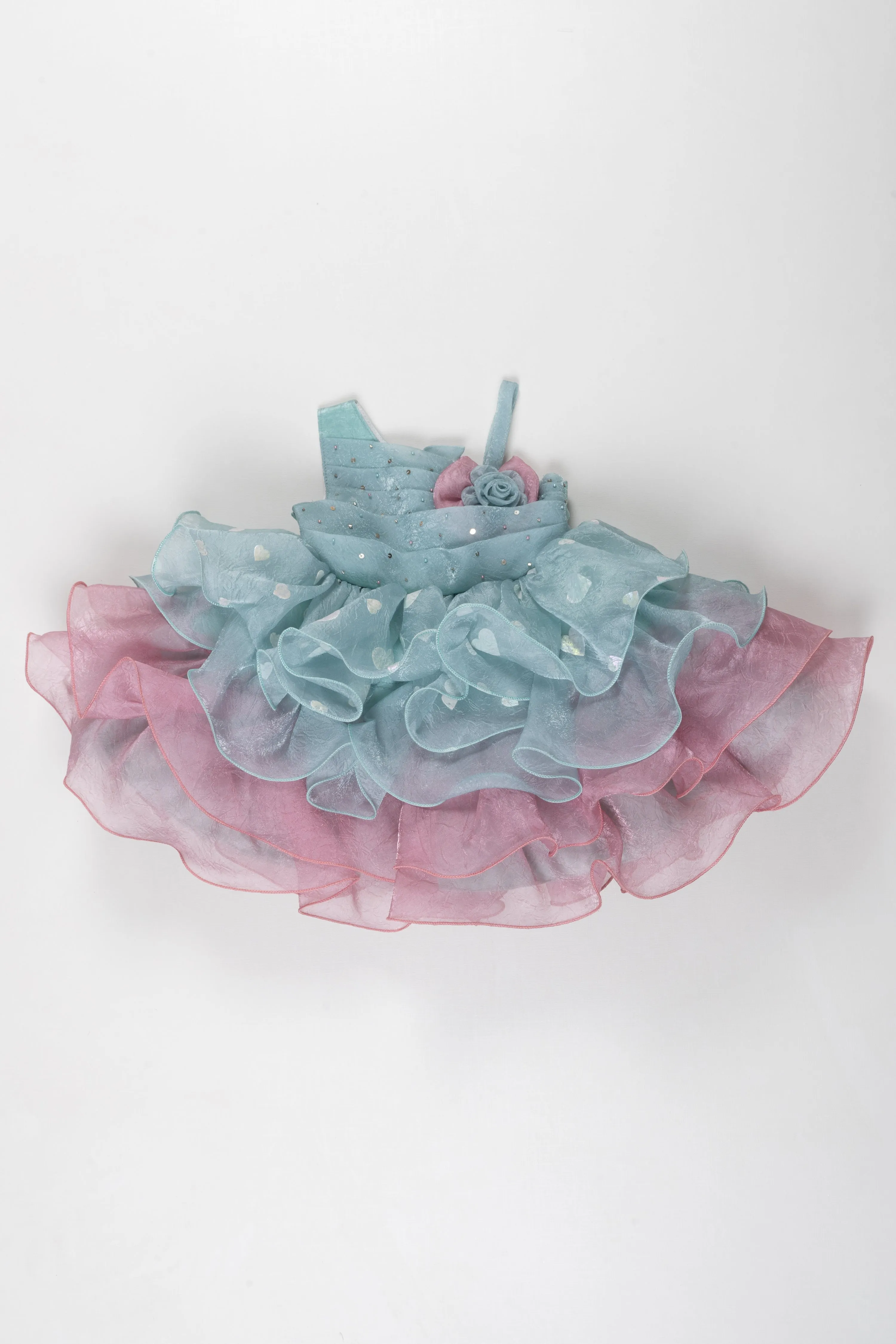 Enchanted Twilight Ruffle Frock: A Celestial Celebration for Girls