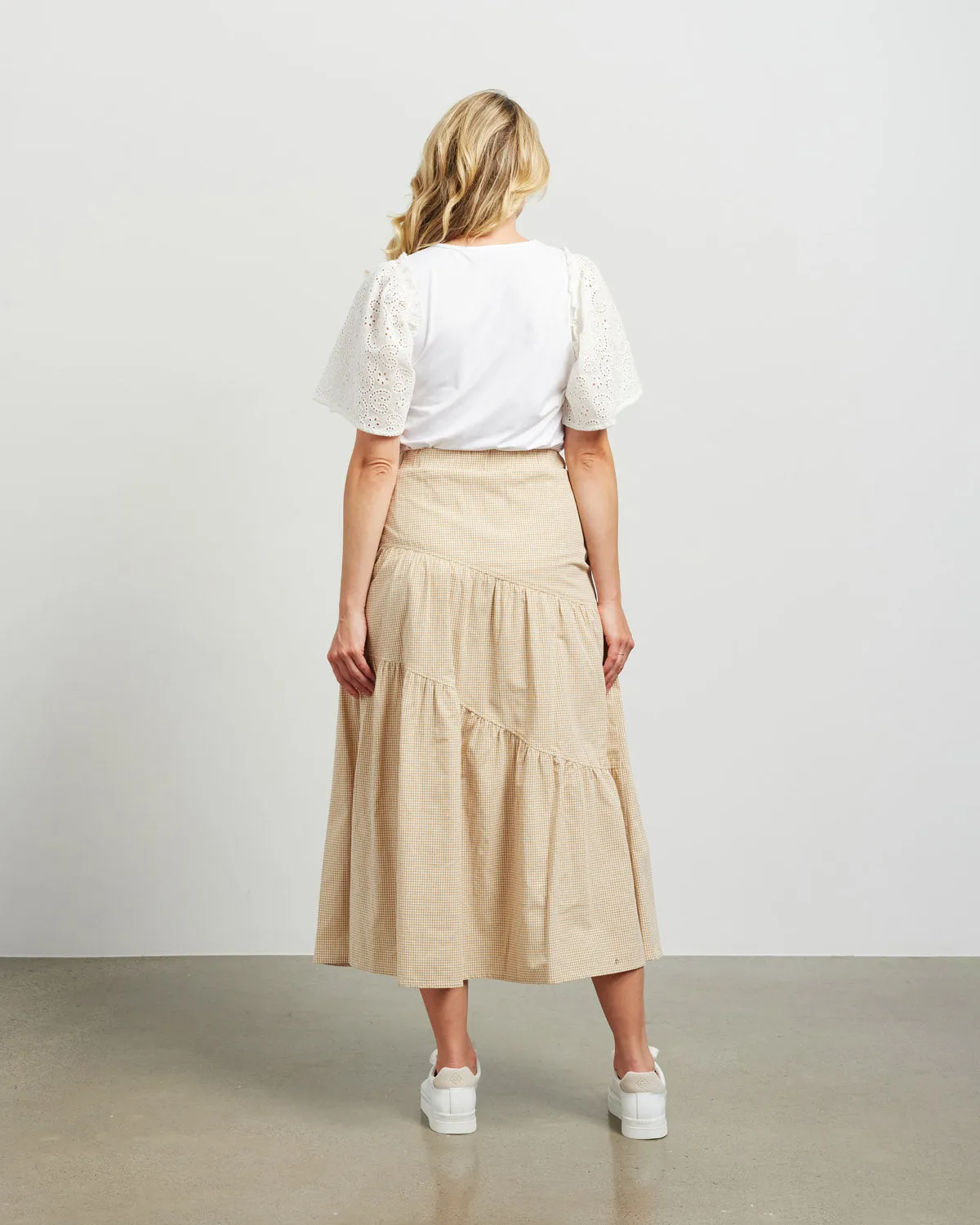 Et Alia Evie Skirt - Biscotti gingham