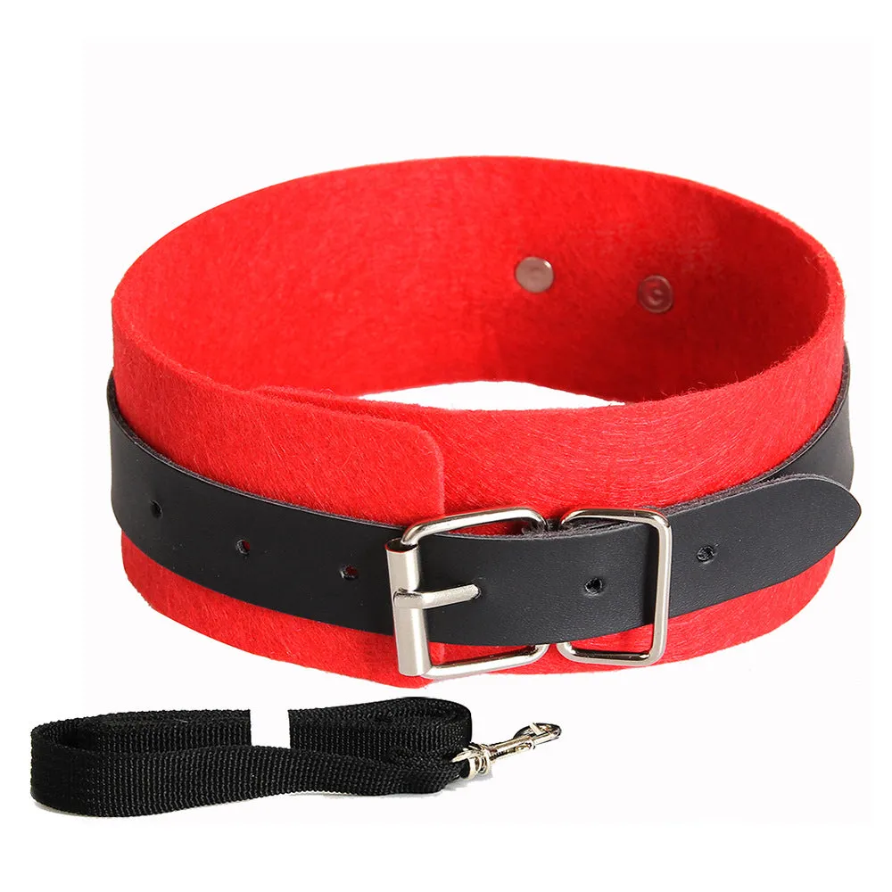 Felt Bondage Collar and Lead