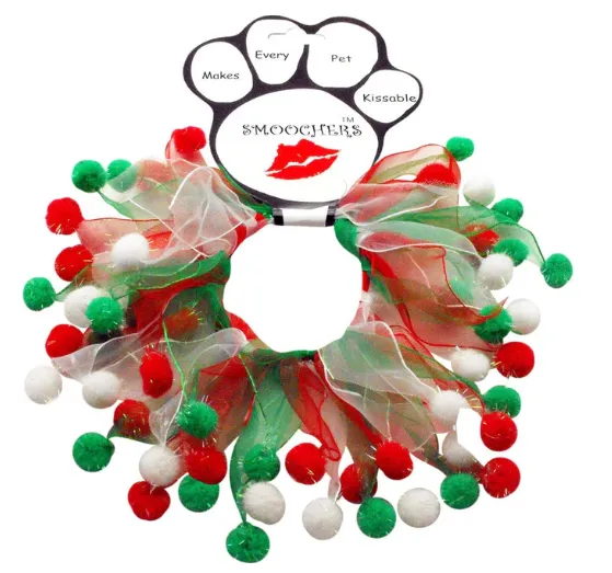 Festive Christmas Holiday 'Smoocher' Collar for Dogs and Cats