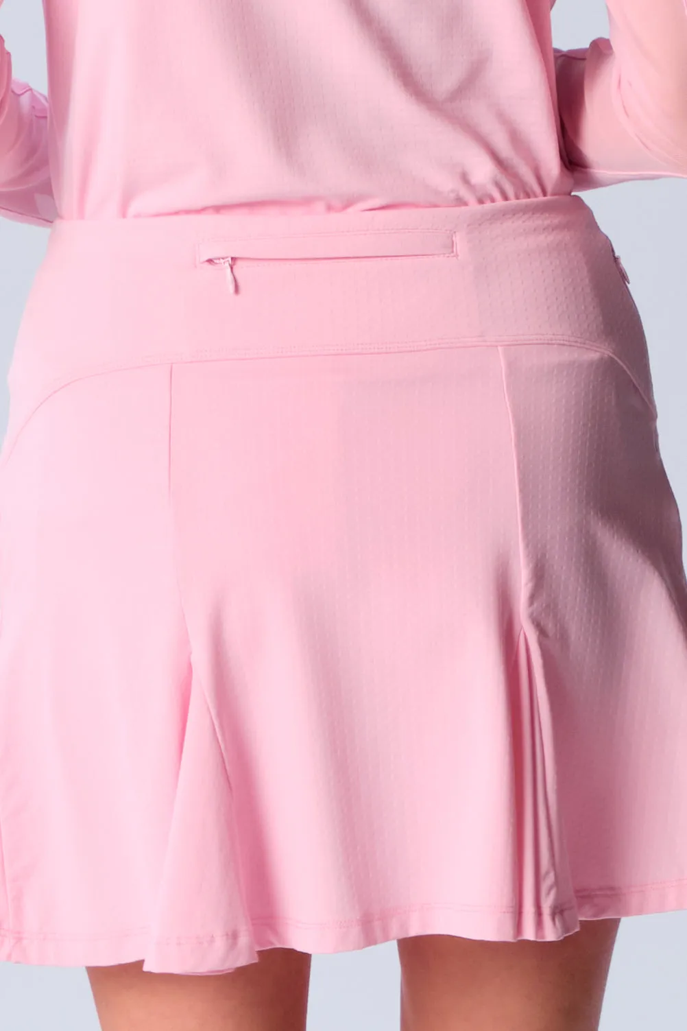 Flare Godet Skort In Light Pink