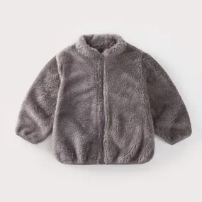 Fluffy Teddy Jacket -Gray