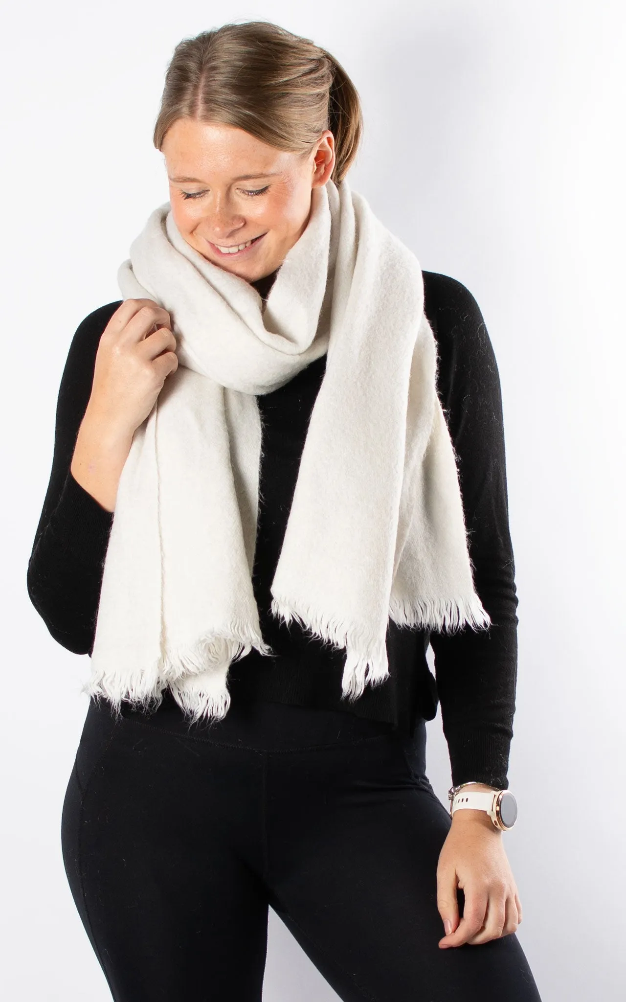 Frayed Edge Scarf | Winter White